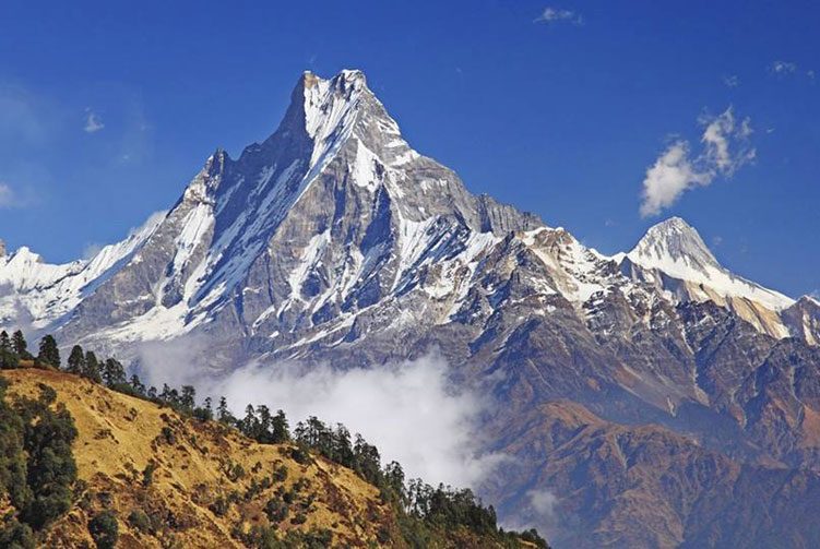 Mardi Himal peak against a clear sky